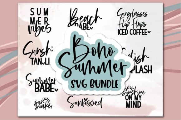 Boho Summer Svg Bundle for Graphics and T-Shirt Designs