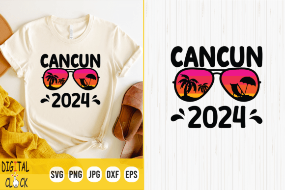 Cancun 2024 Vacation Graphics for T-Shirt Designs