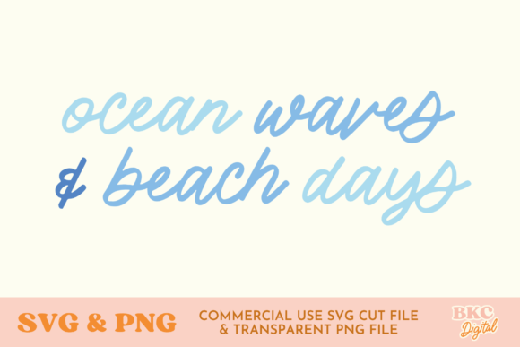 Ocean Waves Summer SVG PNG Graphics