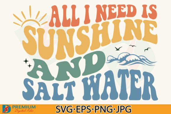 Retro Beach Summer Vacation SVG, Sunshine Graphics