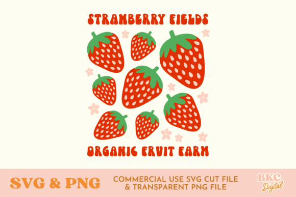 Strawberry Farm Summer SVG PNG Files