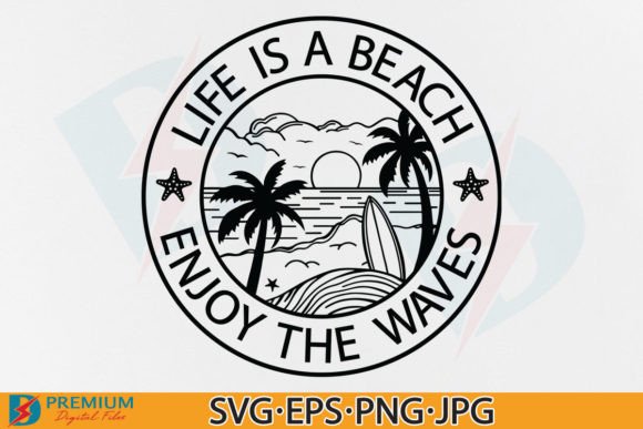 Summer Beach Wave Svg for T-Shirt Designs