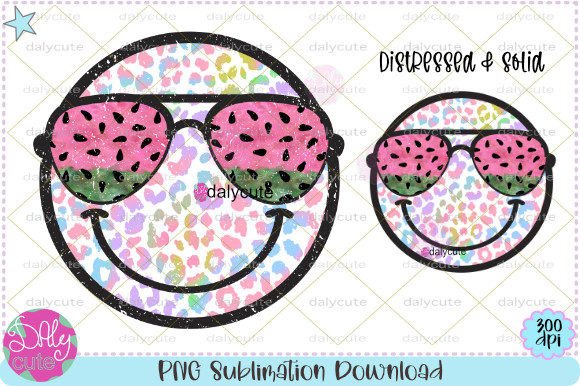 Summer Smiley Face Retro Sublimation Graphics