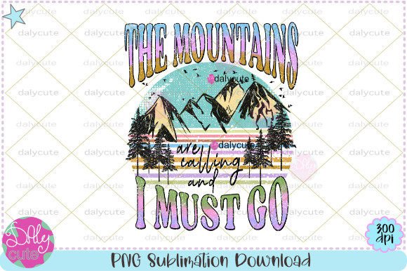 Summer Vintage Mountains Sublimation Graphics