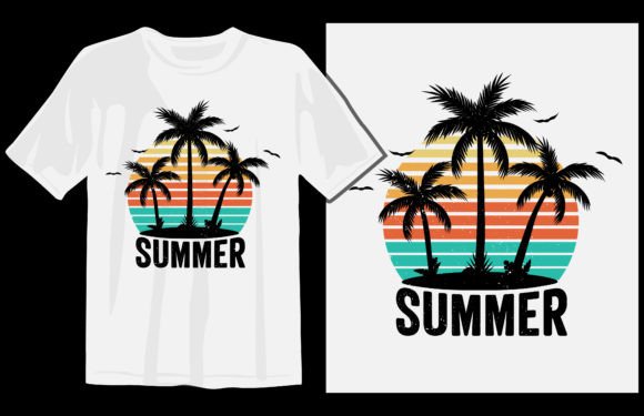 Summer Vintage T-shirt Design Vector