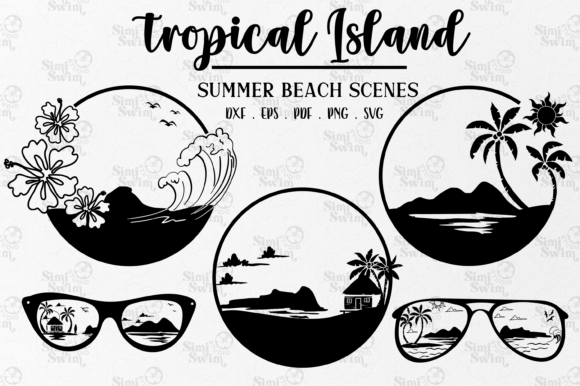 Tropical Island Summer Beach Scene, Graphics